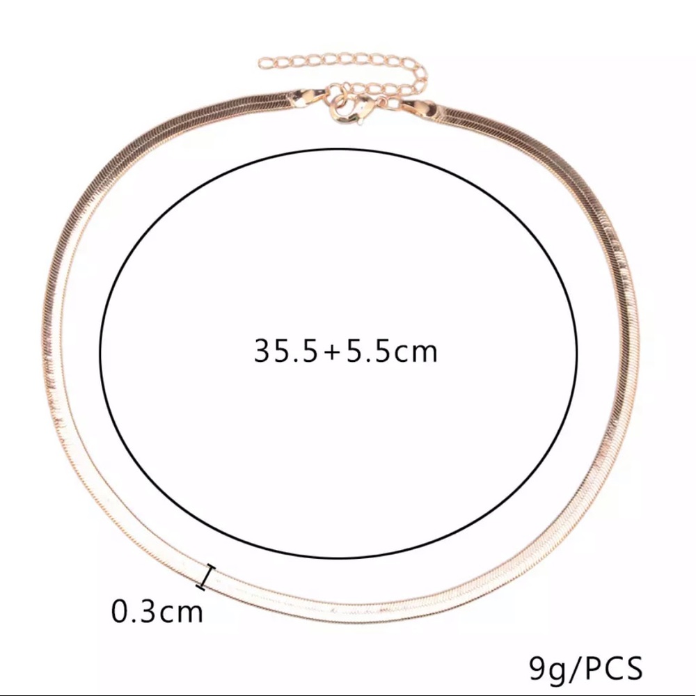 NEW 18K Gold Blade Flat Snake Chain Necklace - Picture 6 of 7